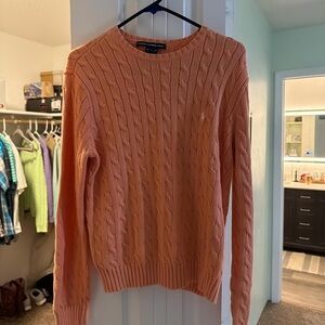 Ralph Lauren Coral Cable Knit Sweater